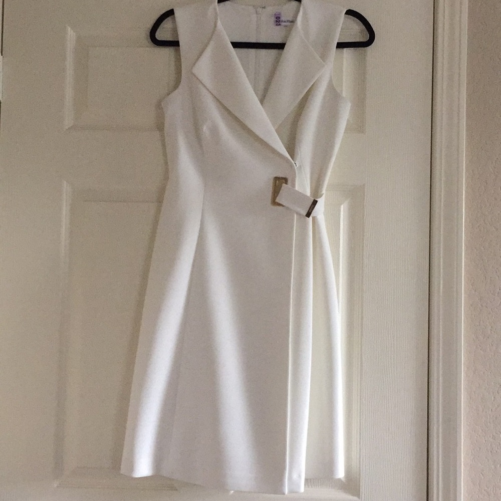 Calvin Klein White Tuxedo Dress
